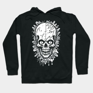 Skull Splash White Ink Hoodie